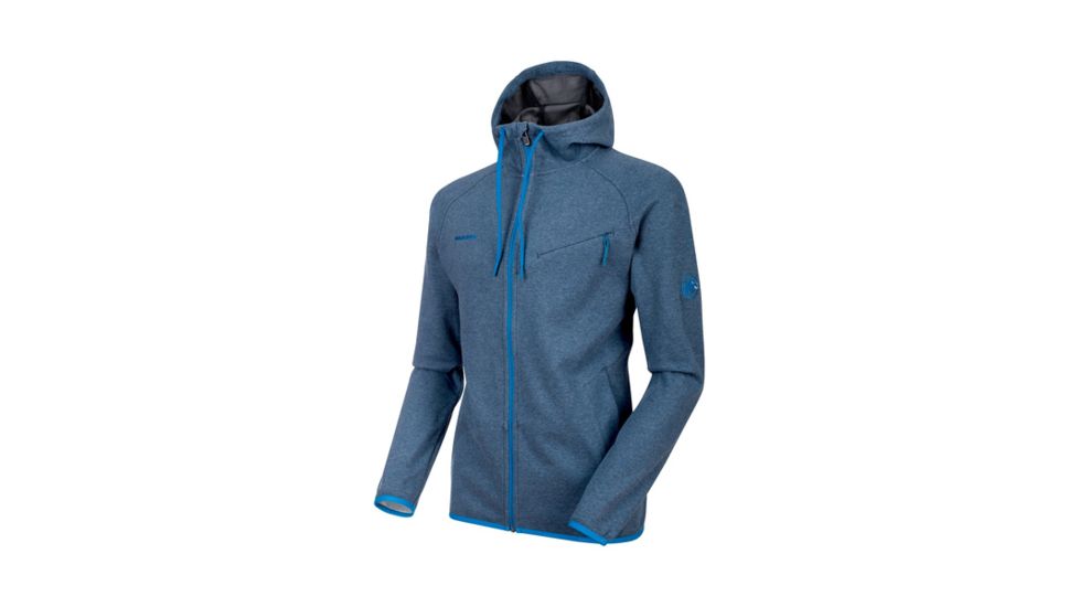 Mammut Mens Mammut Logo ML Hooded Jacket, Marine Melange-Imperial, Extra Large, 1010-23270-50029-116