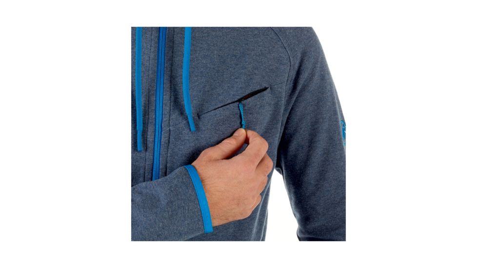 Mammut Mens Mammut Logo ML Hooded Jacket, Marine Melange-Imperial, Extra Large, 1010-23270-50029-116