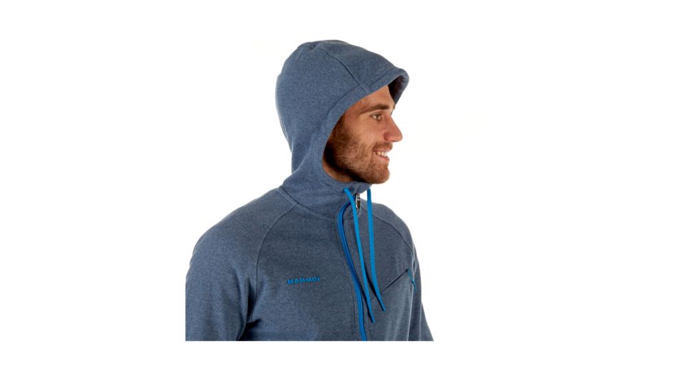 Mammut Mens Mammut Logo ML Hooded Jacket, Marine Melange-Imperial, Extra Large, 1010-23270-50029-116