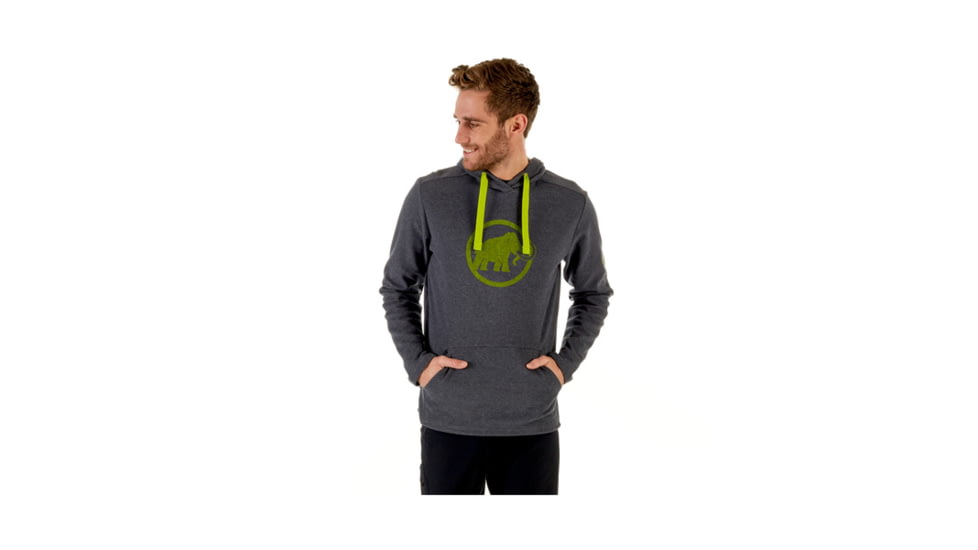 Mammut Mens Mammut Logo ML Hoody, Graphite Melange-Sprout, S, 1014-01381-00063-113