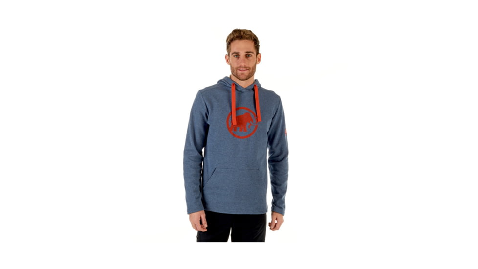 Mammut Mens Mammut Logo ML Hoody, Marine Melange-Dark Orange, XL, 1014-01381-50028-116