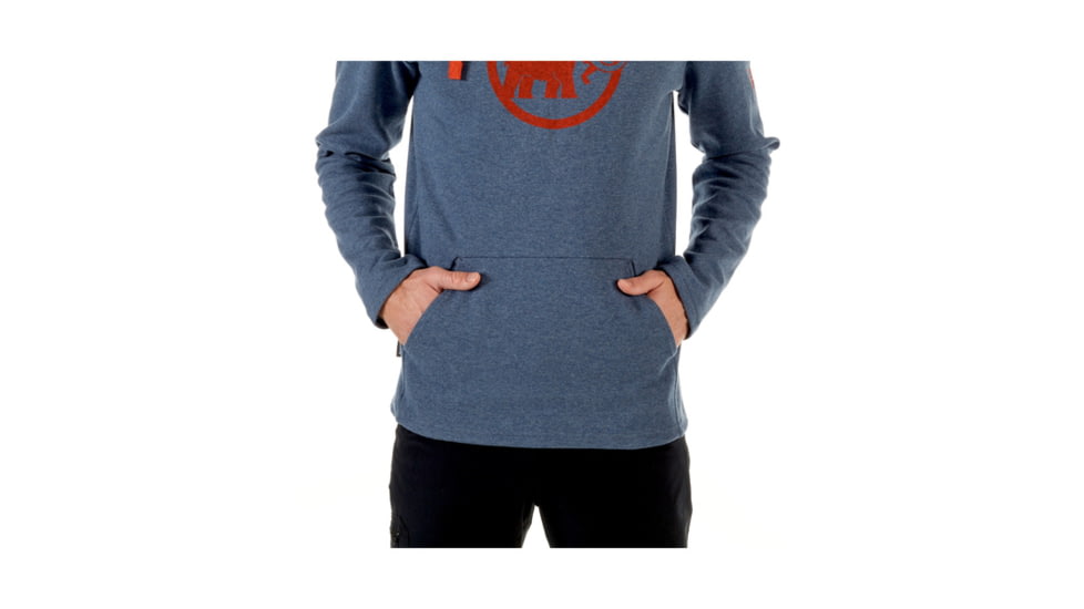 Mammut Mens Mammut Logo ML Hoody, Marine Melange-Dark Orange, XL, 1014-01381-50028-116