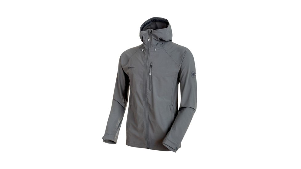 Mammut Mens Runbold Trail SO Hooded Jacket, Titanium, Extra Large, 1011-23171-0051-116
