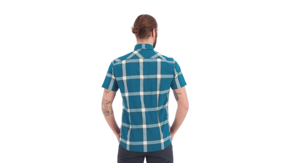 Mammut Mountain Shirt - Mens, Poseidon/Dark White/Olive, Small, 1015-00360-50236-113