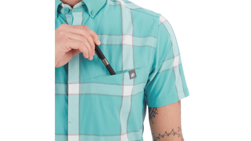 Mammut Mountain Shirt - Mens, Waters/Bright White/Titanium, 2XL, 1015-00360-50237-117