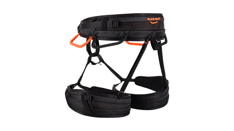 Mammut Ophir 4 Slide Harness, Black/Safety Orange, Extra Small/Medium, 2020-00841-00430-120