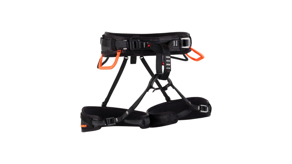 Mammut Ophir 4 Slide Harness, Black/Safety Orange, Extra Small/Medium, 2020-00841-00430-120