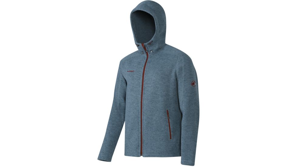 Mammut Polar Hooded Midlayer Jacket - Men's-Chill/Maroon-X-Large