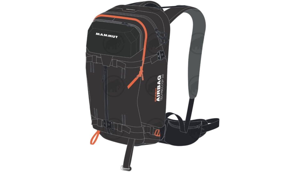 Mammut Pro X Removable Airbag 3.0, Black/Vibrant Orange, 35 L, 2610-01820-00533-135