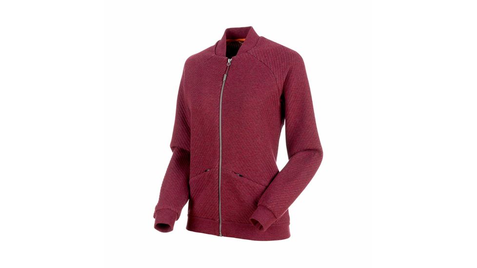 Mammut Roseg Midlayer Bomber Jacket - Womens, Beet Melange, Large, 1014-00430-3494-115