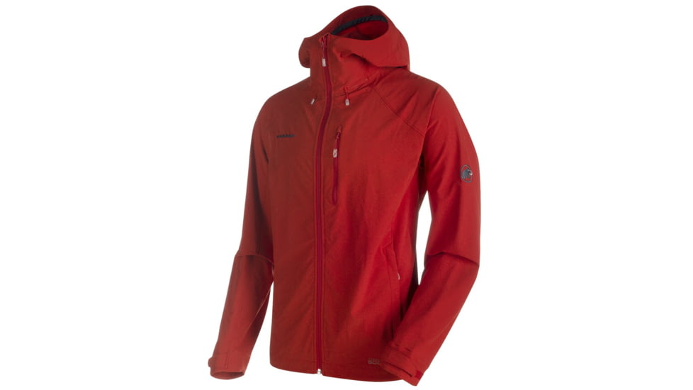 Mammut Runbold Trail SO Hooded Jacket - Men's-Lava-Small