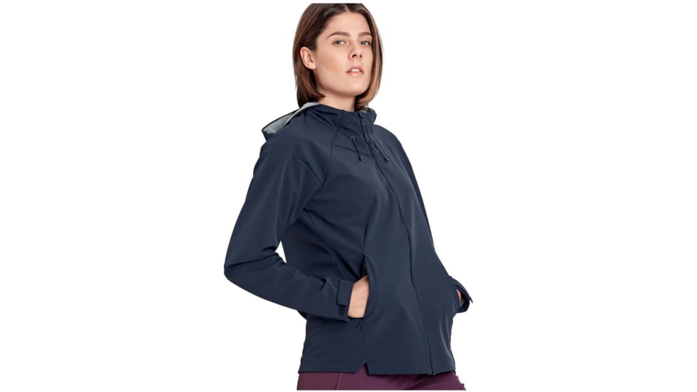 Mammut Sapuen SO Hooded Jacket - Womens, Marine, Large, 1011-01060-5118-115