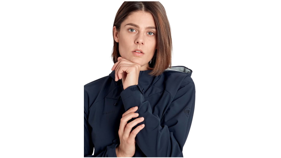 Mammut Sapuen SO Hooded Jacket - Womens, Marine, Large, 1011-01060-5118-115