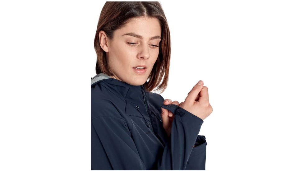 Mammut Sapuen SO Hooded Jacket - Womens, Marine, Large, 1011-01060-5118-115