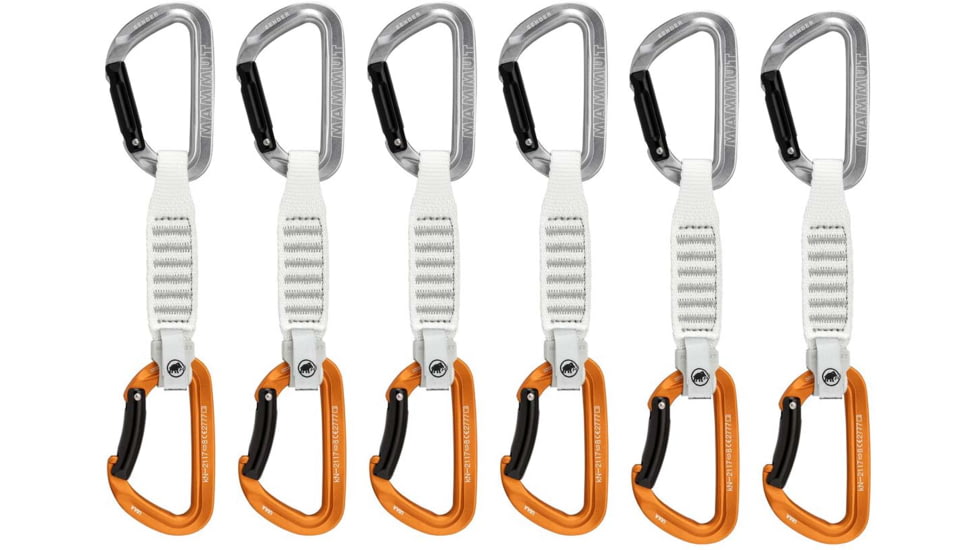 Mammut Sender Keylock 12 cm 6-Pack Quickdraws, Light Grey/Gold, 12 cm, 2040-02491-33272-74