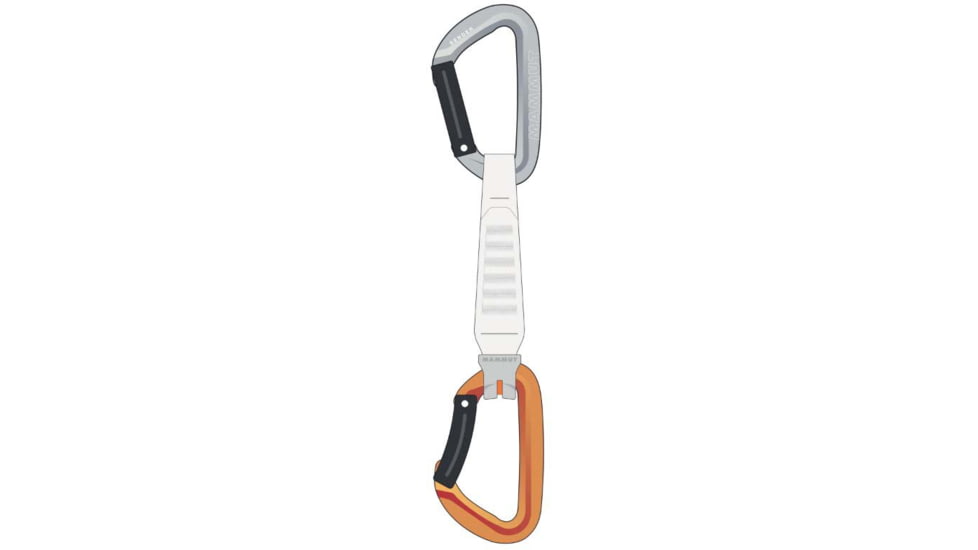 Mammut Sender Keylock 12 cm Quickdraw, Straight Gate/Bent Gate Key Lock, Light Grey/Gold, 2040-02700-33272-74