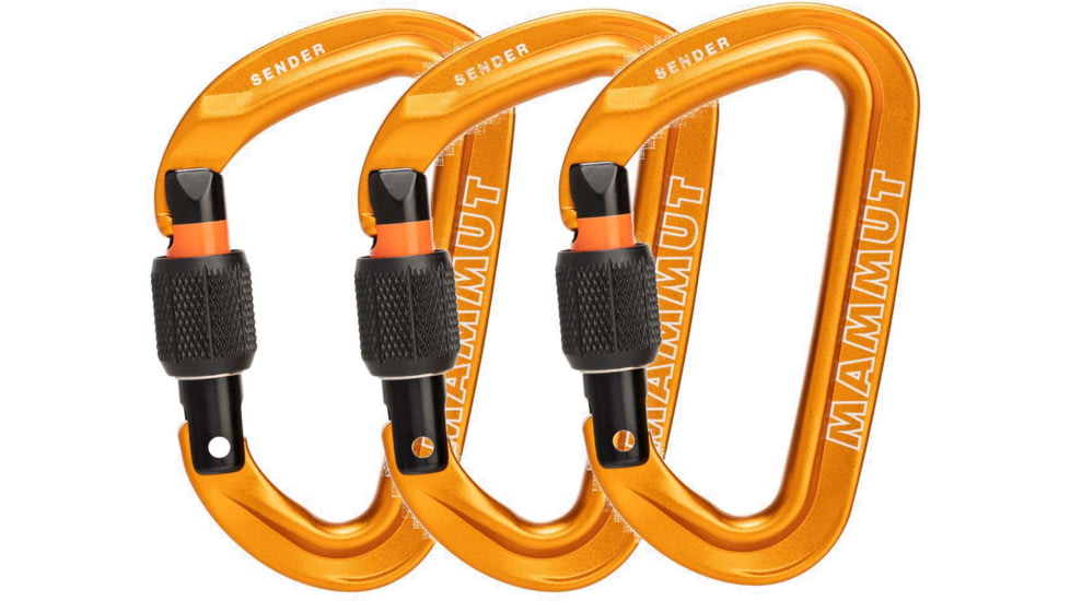 Mammut Sender Screwgate 3-Pack Carabiners, Screw Gate gold, one size, 2040-03090-1571-1