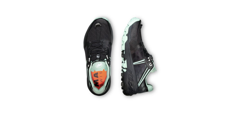 Mammut Sertig TR Low Running Shoes - Womens, Black-Neo Mint, US 8.5, 3030-04950-00733-1070