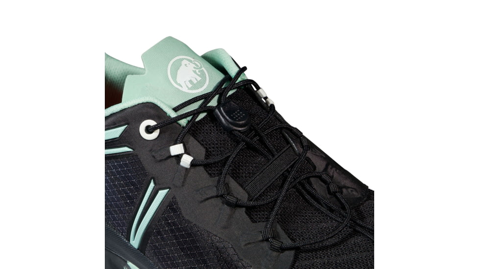 Mammut Sertig TR Low Running Shoes - Womens, Black-Neo Mint, US 8.5, 3030-04950-00733-1070