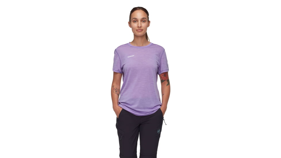 Mammut Tree Wool FL T-Shirt - Womens, Lavandin Melange, XL, 1017-06670-6437-116