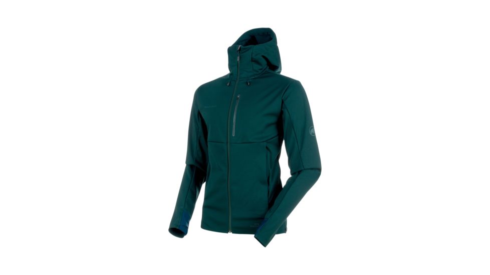Mammut Ultimate V Hooded Softshell Jacket - Mens, Dark Teal-Teal Melange, S, 1011-00061-40010-113