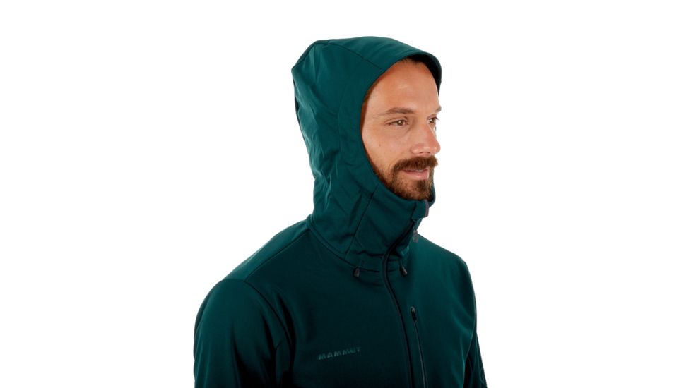 Mammut Ultimate V Hooded Softshell Jacket - Mens, Dark Teal-Teal Melange, L, 1011-00061-40010-115