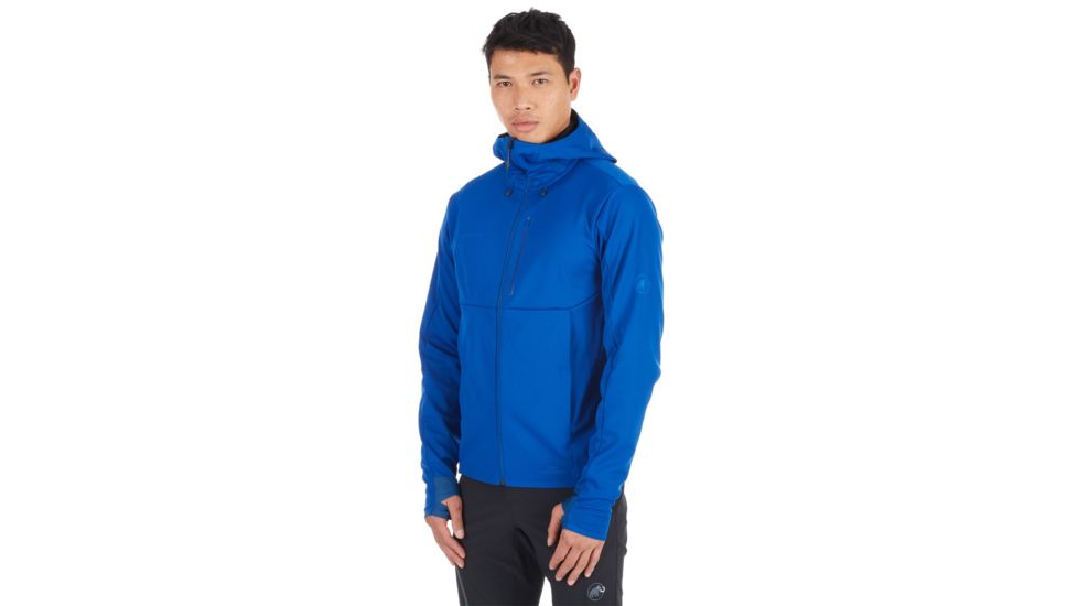Mammut Ultimate V Hooded Softshell Jacket - Mens, Sapphire/Wing Teal Melange, Extra Large, 1011-00061-50256-116