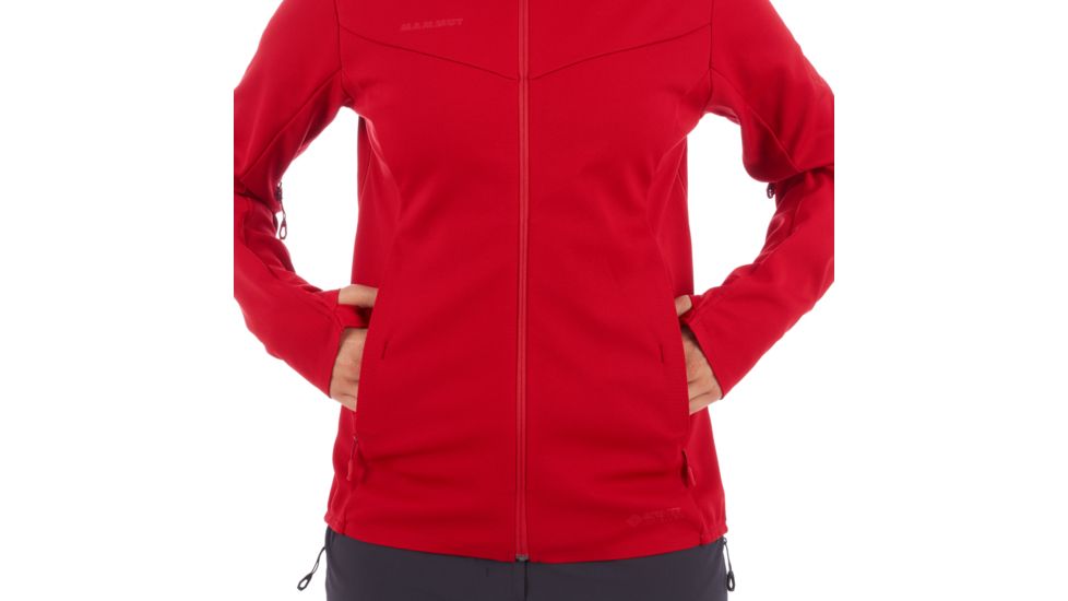 Mammut Ultimate V Hooded Softshell Jacket - Womens, Scooter/Dragon Fruit, Medium, 1011-00072-3568-114