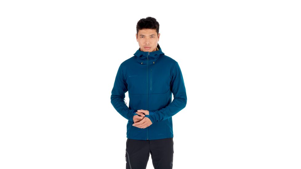 Mammut Ultimate V SO Hooded Jacket, Poseidon-Olive Melange, M, 1011-00061-50138-114