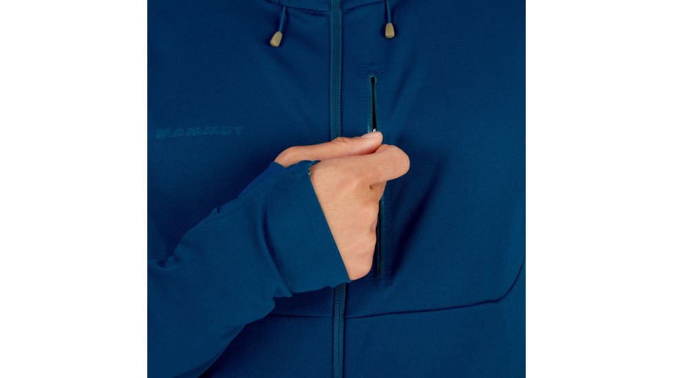 Mammut Ultimate V SO Hooded Jacket, Poseidon-Olive Melange, M, 1011-00061-50138-114