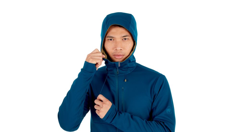 Mammut Ultimate V SO Hooded Jacket, Poseidon-Olive Melange, M, 1011-00061-50138-114