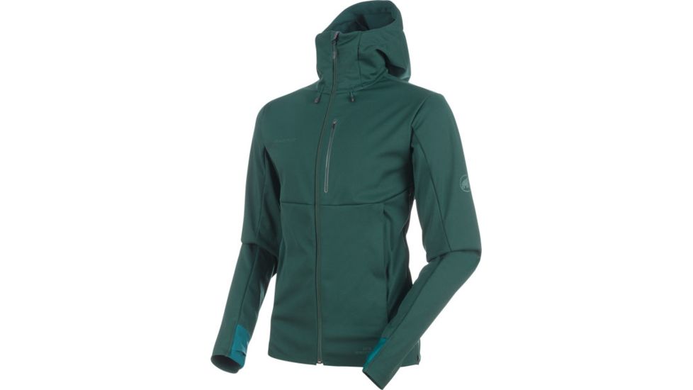 Mammut Ultimate V Softshell Hooded Jacket - Mens, Dark Teal-Teal Melange, 2XL, 1011-00061-40010-117