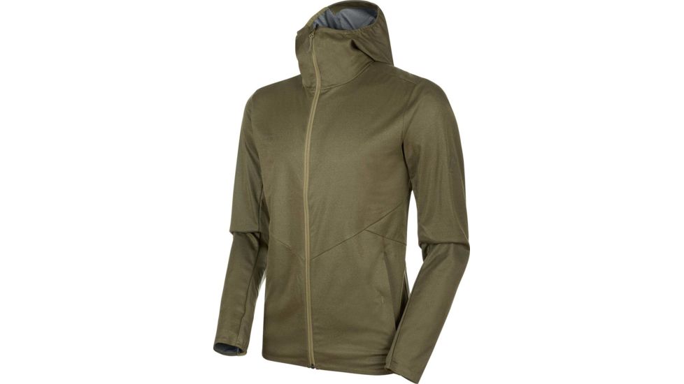 Mammut Ultimate V Tour SO Hooded Jacket - Mens, Olive Melange, Medium, 1011-00042-40068-114