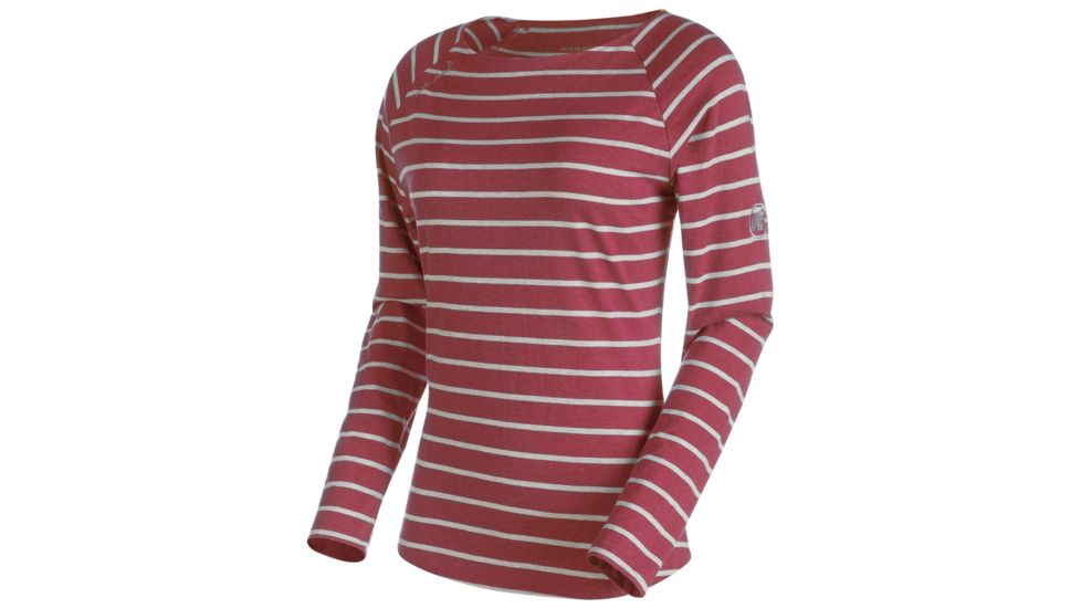 Mammut Wall Longsleeve - Women's-Crimson Melange/Light Grey Melange-Large