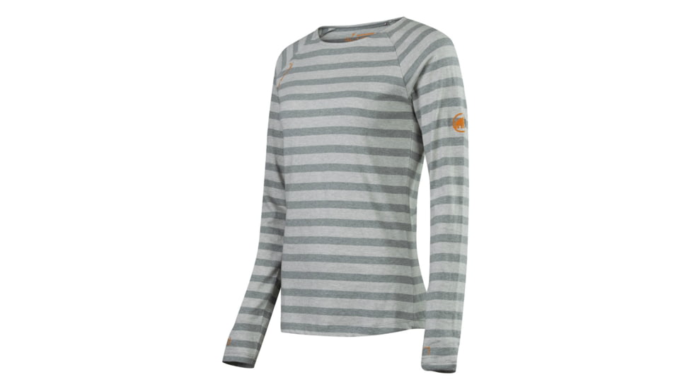 Mammut Wall Longsleeve - Women's-Light Grey Striped-Large