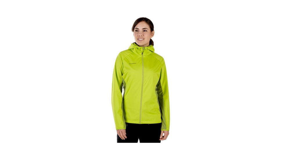 Mammut Womens Keiko Light SO Hooded Jacket, Sprout-Dark Sprout, Extra Large, 1010-23260-4593-116