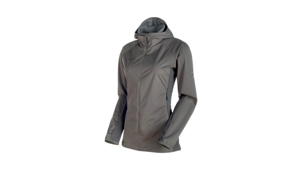 Mammut Womens Keiko Light SO Hooded Jacket, Titanium-Dark Titanium, Extra Large, 1010-23260-00010-116