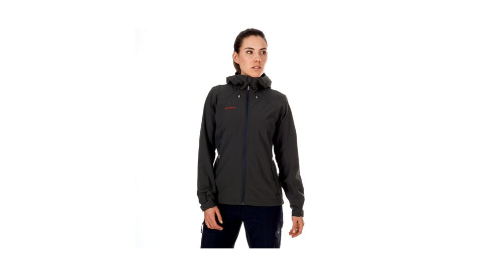 Mammut Womens Runbold Trail SO Hooded Jacket, Graphite, Extra Large, 1011-23181-0121-116