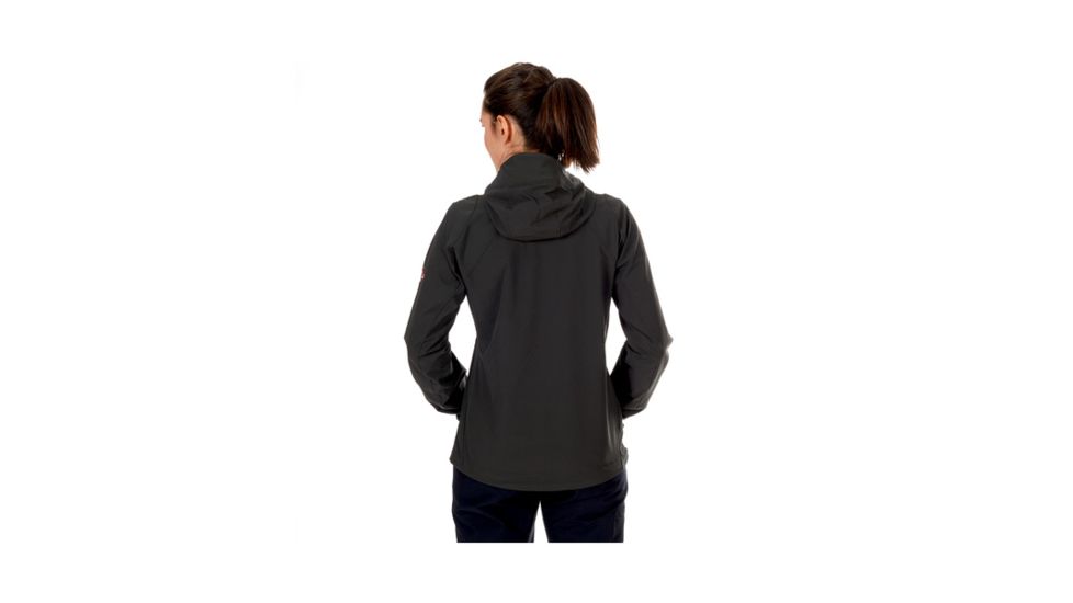 Mammut Womens Runbold Trail SO Hooded Jacket, Graphite, Extra Large, 1011-23181-0121-116
