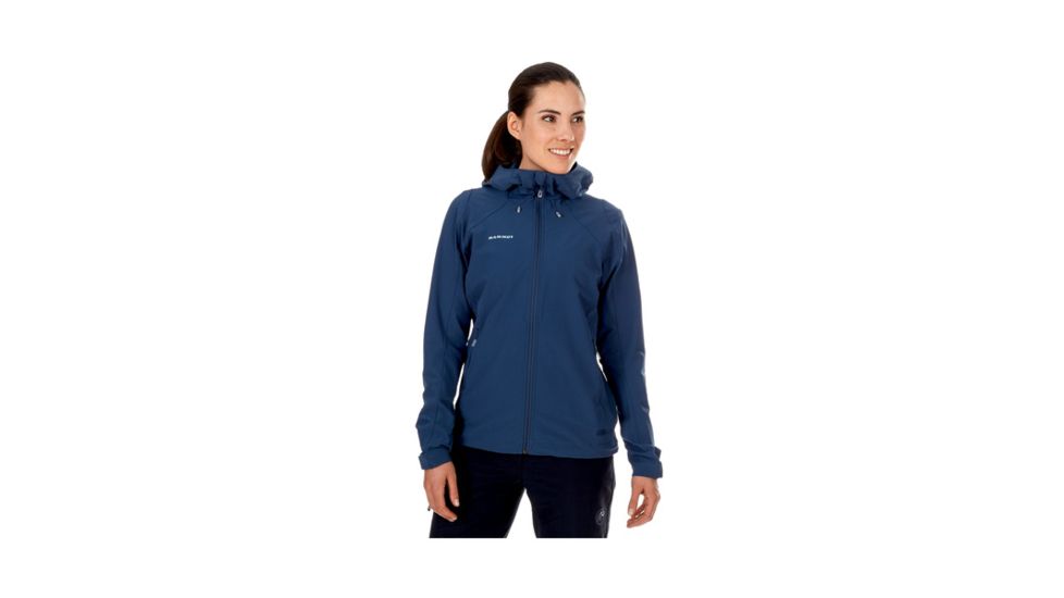 Mammut Womens Runbold Trail SO Hooded Jacket, Jay, Large, 1011-23181-50011-115