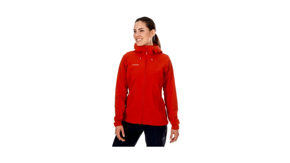 Mammut Womens Runbold Trail SO Hooded Jacket, Magma, Small, 1011-23181-3465-113