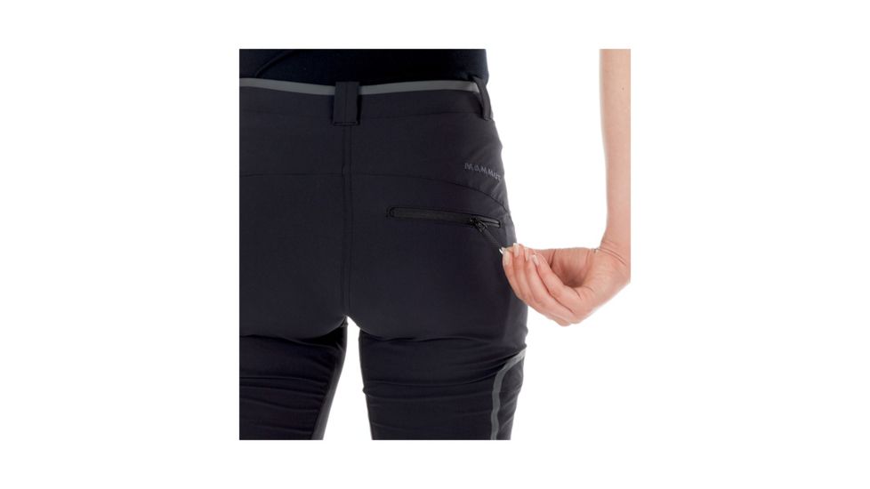 Mammut Womens Runbold Trail SO Pants, Black, US 2, Regular Inseam, 1020-11190-0001-32-10