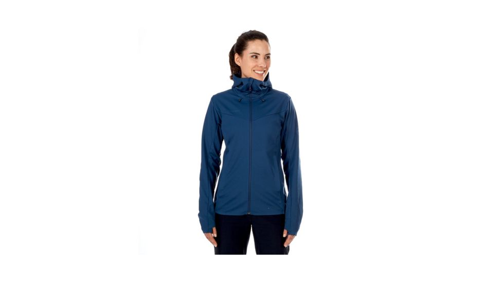 Mammut Womens Ultimate V SO Hooded Jacket, Jay-Jay Melange, Extra Small, 1011-00070-50022-112
