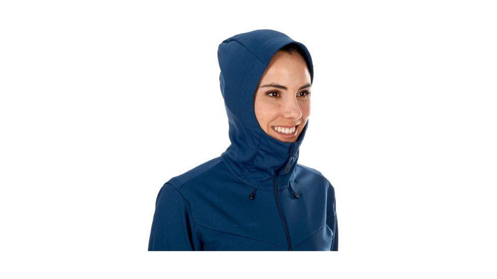 Mammut Womens Ultimate V SO Hooded Jacket, Jay-Jay Melange, Extra Small, 1011-00070-50022-112