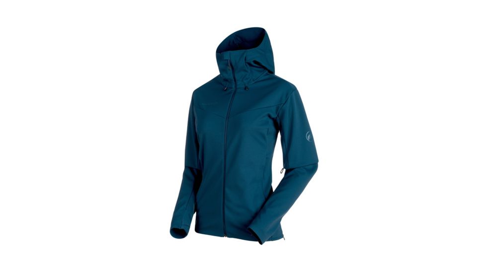 Mammut Womens Ultimate V SO Hooded Jacket, Jay-Jay Melange, Extra Small, 1011-00070-50022-112