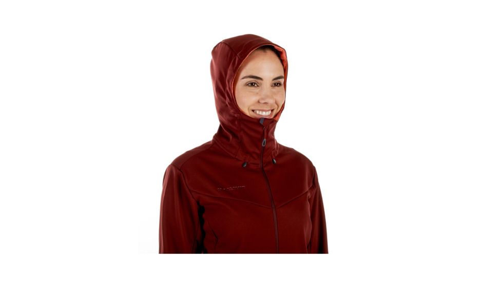 Mammut Womens Ultimate V SO Hooded Jacket, Merlot-Barberry Melange, Small, 1011-00070-6334-113