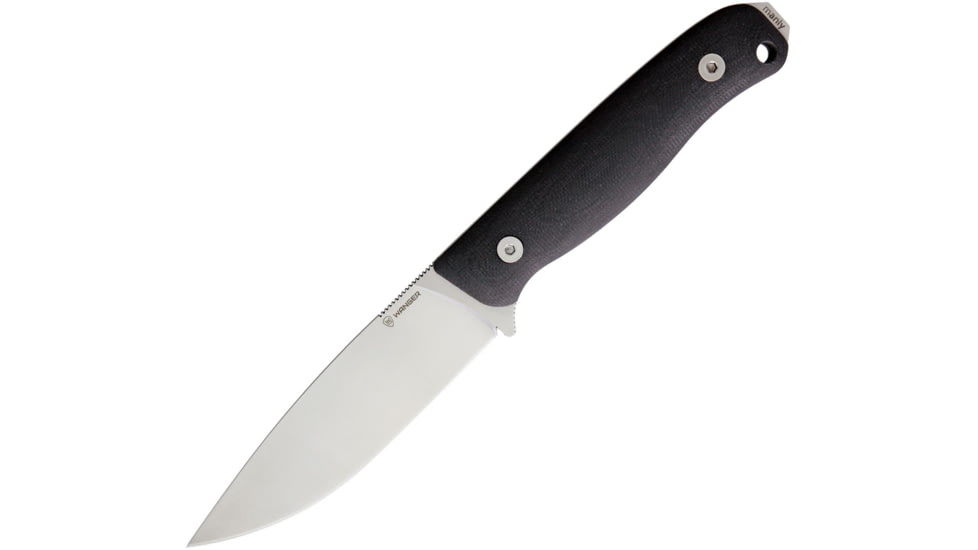 Manly Drugar Fixed Blade 154 Knife, 9.13in Overall, 4.25in Satin Cpm-154 SS Blade, Black G10, DRUGAR CPM154 BLACK