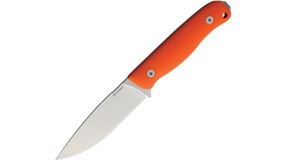 Manly Drugar Fixed Blade Orange Knife, 9in Overall, 4.25in Satin Cpm-154 SS Blade, Orange G10, DRUGAR CPM154 ORANGE