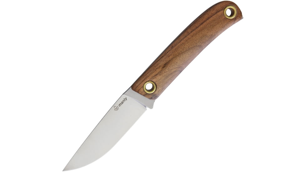 Manly Patriot Fixed Blade D2 Walnut Knife, 8.25in Overall, 3.75in Satin D2 Tool Steel Blade, Walnut Handle, Black Kydex Sheath, PATRIOT D2 WALNUT