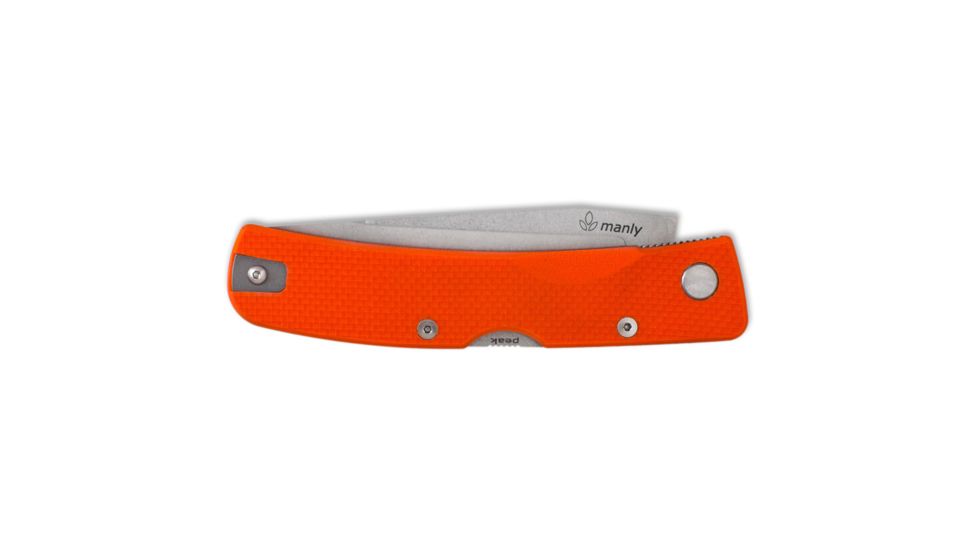 Manly Peak CPM-S90V Two Hand Folding Knife, Orange, Small, 01ML027